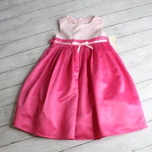 Kidture Baby Girl's Vintage Pink Satin Dress Size 24 Months
